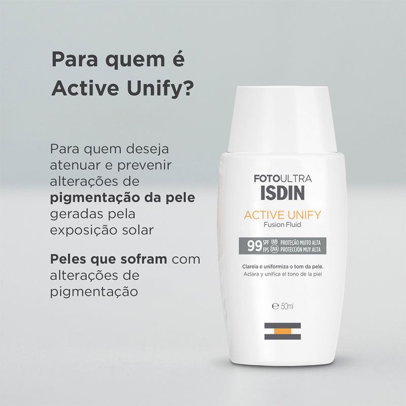 Clareador-Facial-Isdin-Foto-Ultra-Active-Unify-FPS-99-50-ml-Banner