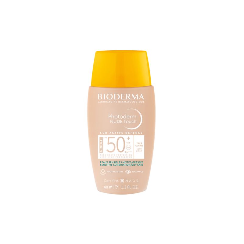 Protetor-Solar-Facial-Matte-FPS-50--Bioderma-Photoderm-Nude-Touch-Muito-Claro-40-ml-Vitrine