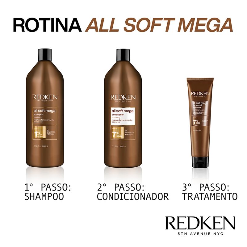 Shampoo-Redken-All-Soft-Mega-1000-ml-Rotina
