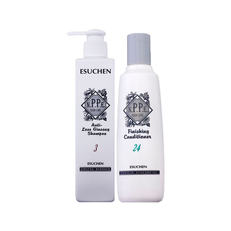 Kit-N.P.P.E-Herbal-Therapy-Esuchen---Shampoo-Anti-Loss-Ginseng-250-ml---Condicionador-250-ml-Vitrine