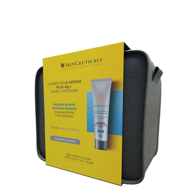 Kit-Skinceuticals-Oil-Defense---Protetor-Solar-FPS-80-40-g---Necessaire-Vitrine