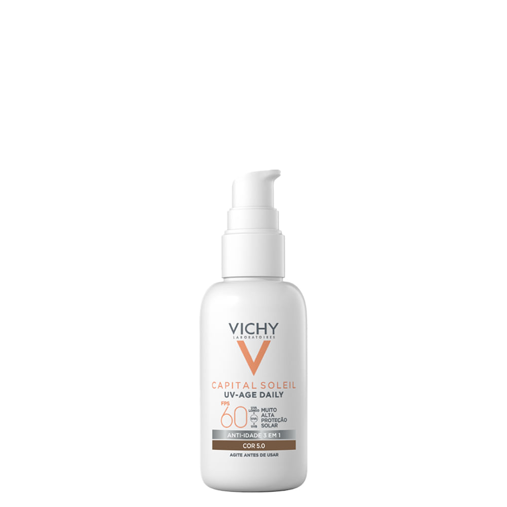 Protetor Solar Anti-Idade FPS 60 Vichy Capital Soleil Age Daily Cor 05 Média 40 g