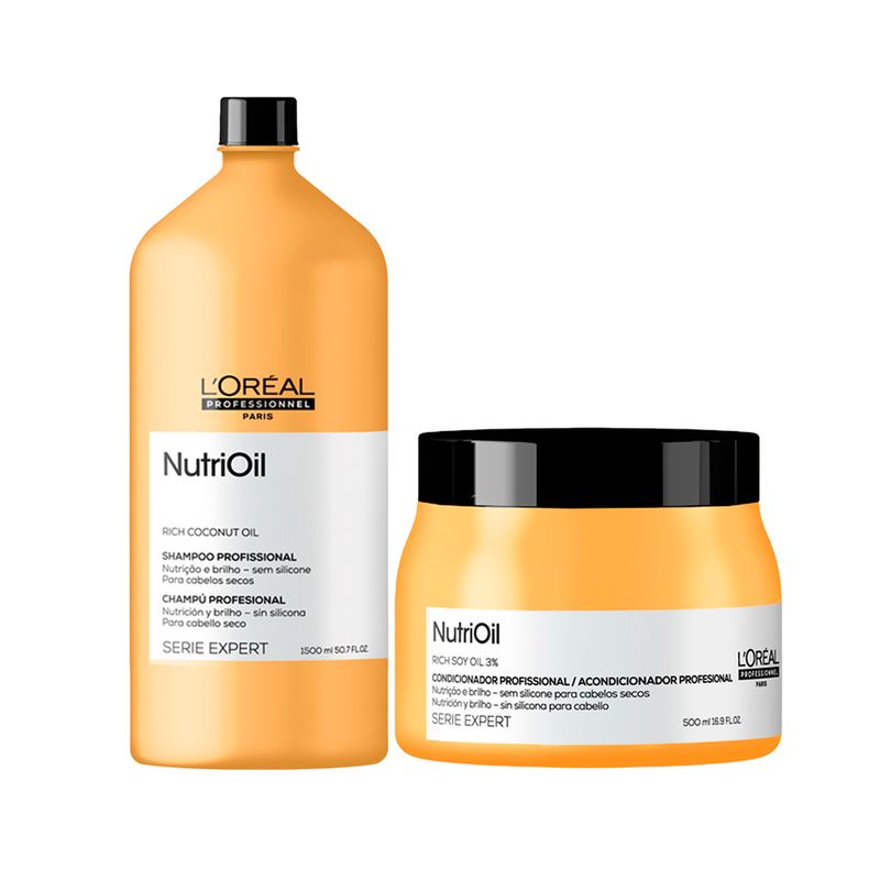 Kit-L-Oreal-Professionnel-Serie-Expert-NutriOil---Shampoo-1500-ml---Mascara-Nutritiva-500-ml-Vitrine