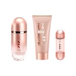Kit-Perfume-Carolina-Herrera-212-Vip-Rose-Eau-de-Parfum-Feminino-80-ml---Hidratante-Corporal-100-ml---Miniatura-212-Vip-Rose-Frascos