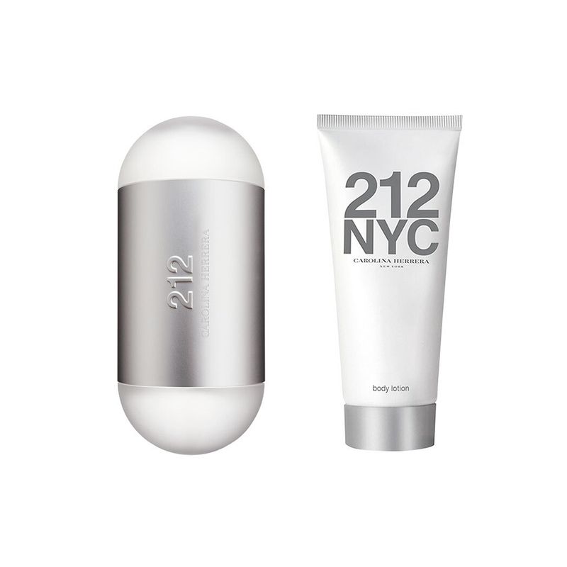 Kit-Perfume-Carolina-Herrera-212-Eau-De-Toillete-100-ml---Hidratante-Corporal-100-ml-Frascos