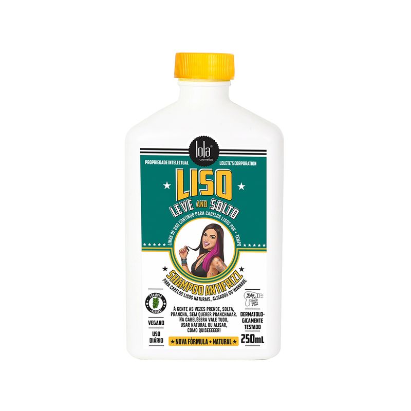Shampoo-Antifrizz-Lola-Cosmetics-Liso-Leve-and-Solto-250-ml-Vitrine