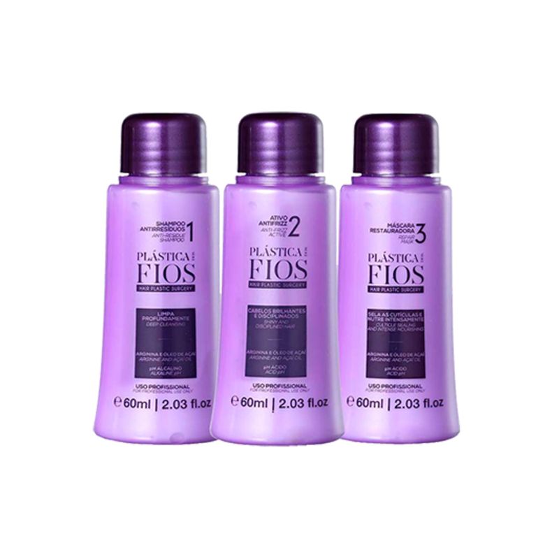 Kit-Cadiveu-Professional-Plastica-dos-Fios-Alisamento-Progressivo-–-Shampoo-60-ml---Ativo-Plastica-dos-Fios-60-ml---Mascara-60-ml-Frascos