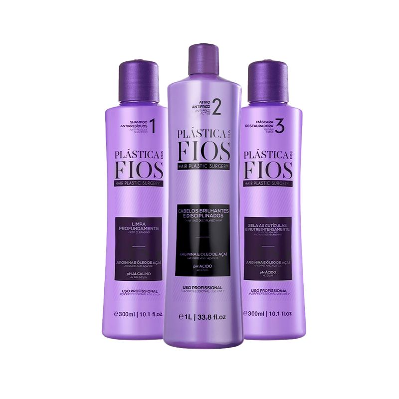 Kit-Cadiveu-Professional-Plastica-dos-Fios---Shampoo-300-ml---Mascara-300-ml---Ativo-Antifrizz-1000-ml-Frascos