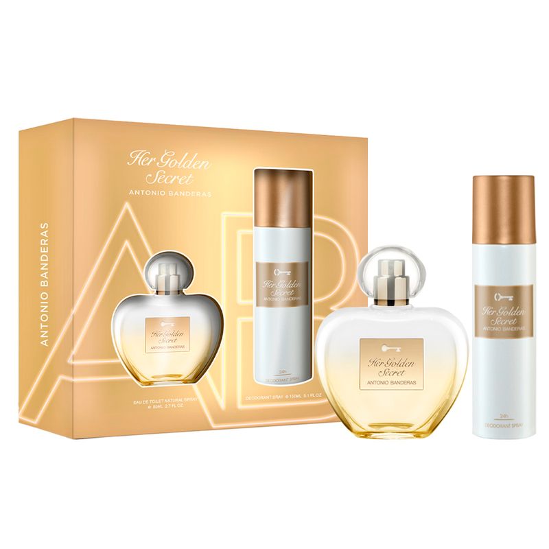 Kit-Perfume-Antonio-Banderas-Her-Golden-Secret-Feminino-Eau-de-Toilette-80-ml---Desodorante-150-ml