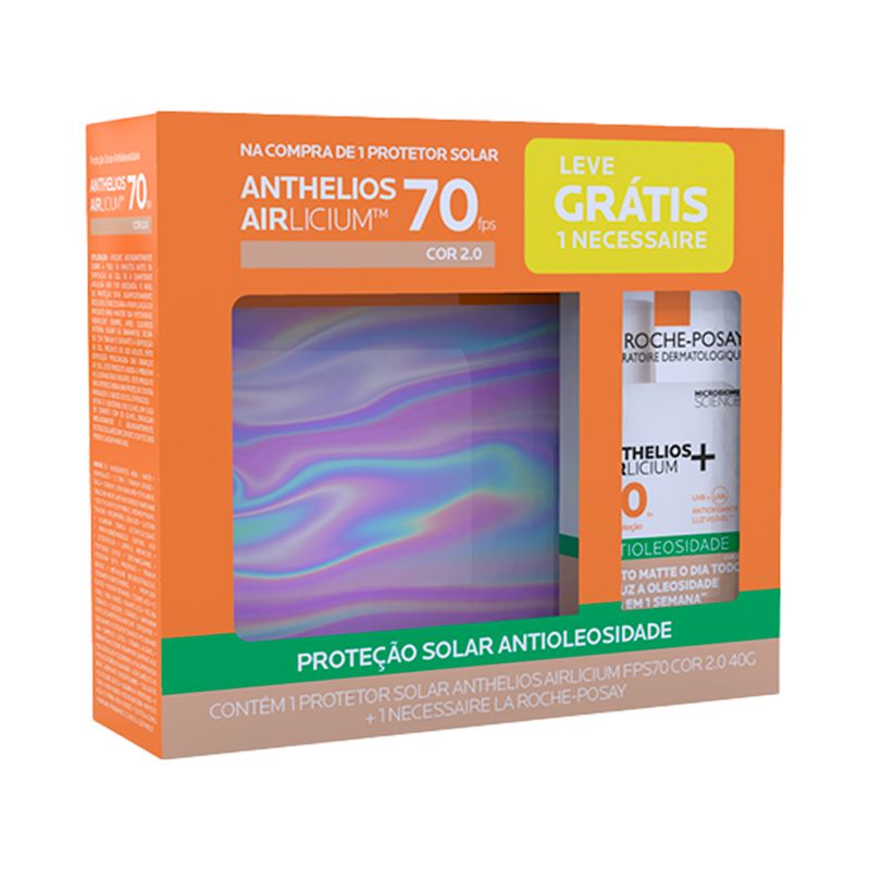 Kit-La-Roche-Posay-Antioleosidade---Protetor-Solar-Facial-Anthelios-Aircilium-FPS-70-cor-2.0-40-g---Necessaire