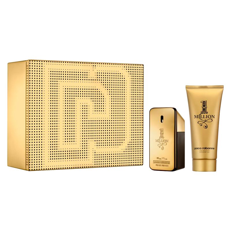 Kit-Perfume-Paco-Rabanne-1-Million-Masculino-Eau-De-Toilette-50-ml---Gel-de-Banho-100-ml