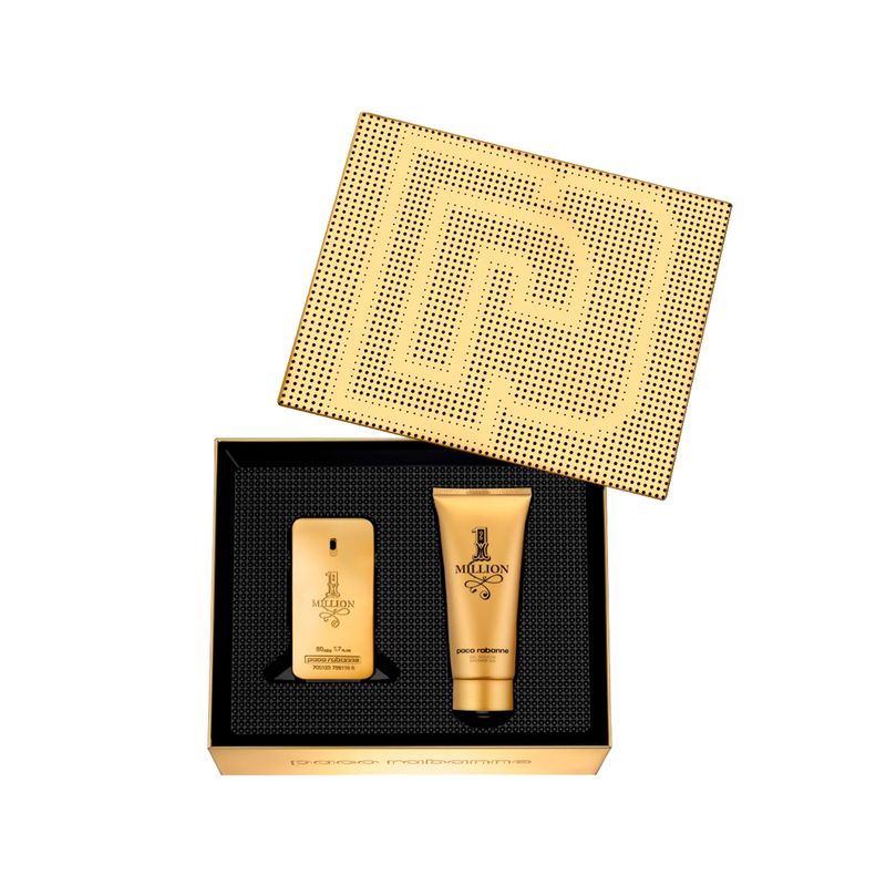 Kit-Perfume-Paco-Rabanne-1-Million-Masculino-Eau-De-Toilette-50-ml---Gel-de-Banho-100-ml
