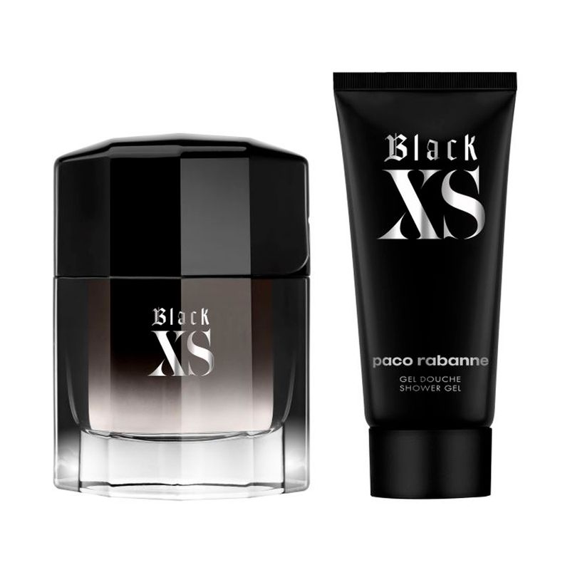 Kit-Perfume-Paco-Rabanne-Masculino-Black-XS-Eau-De-Toilette-100-ml---Gel-de-Banho-100-ml