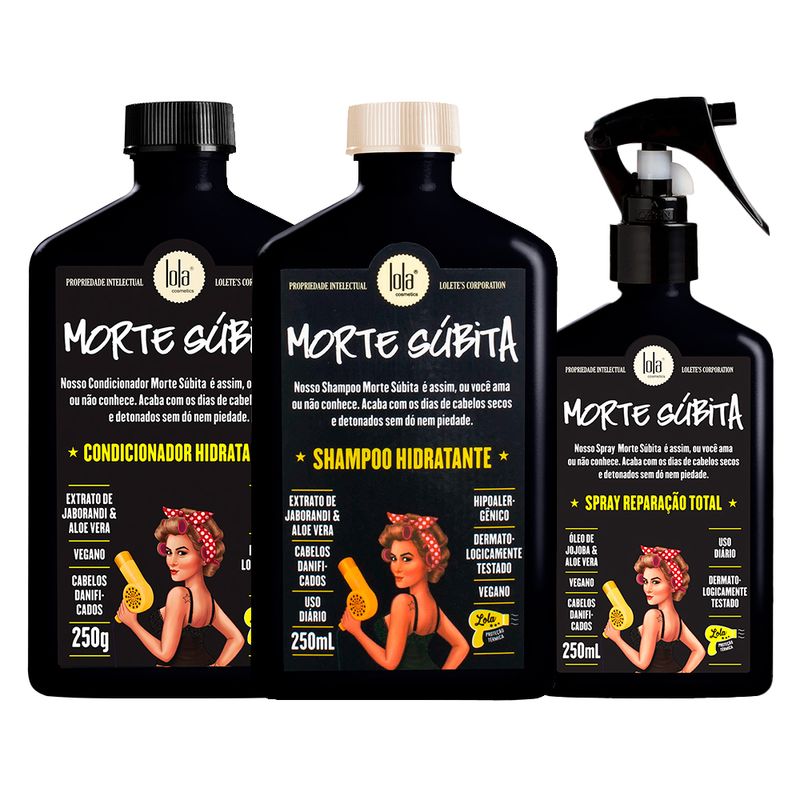 Kit-Lola-Cosmetics-Hidratacao---Shampoo-Lola-Cosmetics-Morte-Subita-250-ml---Condicionador-Lola-Cosmetics-Morte-Subita-250-g---Leave-in-Lola-Cosmetics-Morte-Subita-250-ml-Vitrine