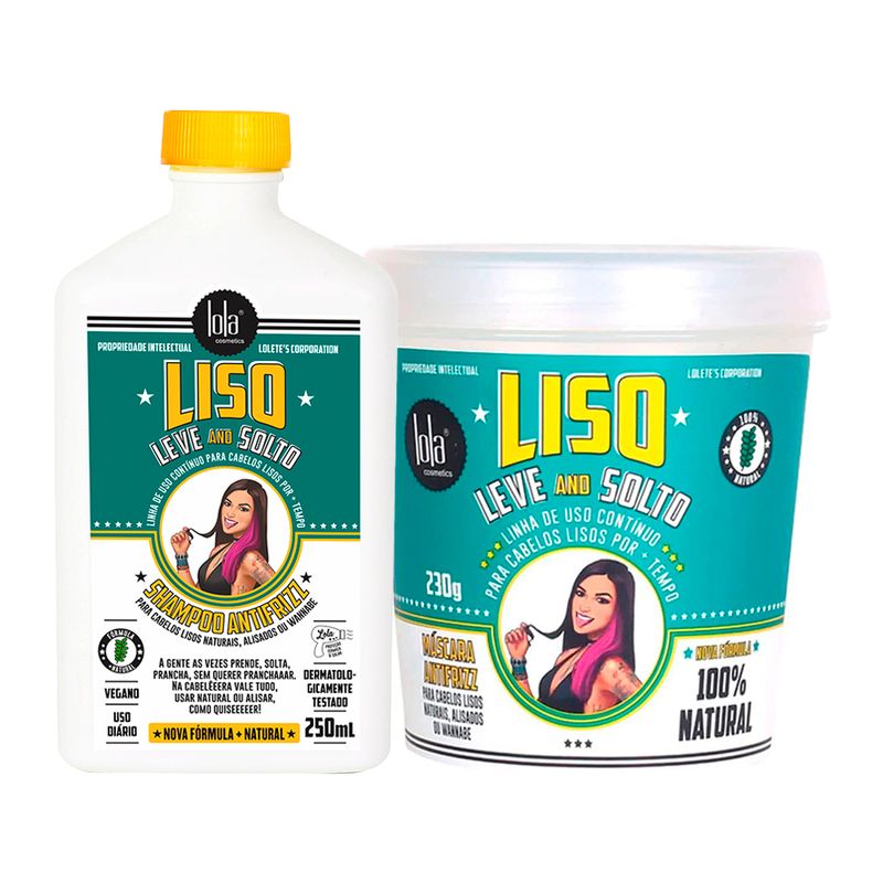 Kit-Lola-Cosmetics-Hidratacao---Shampoo-Antifrizz-Lola-Cosmetics-Liso-Leve-and-Solto-250-ml---Mascara-Antifrizz-Lola-Cosmetics-Liso-Leve-and-Solto-230-g-Vitrine