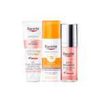 Kit-Eucerin---Protetor-Solar-Facial-Matte-FPS-70-Clara-50-ml---Creme-Clareador-para-as-Maos-FPS-30-75-ml---Serum-Facial-Clareador-30-ml-Vitrine