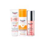 Kit-Eucerin---Protetor-Solar-Facial-Matte-FPS-70-Media-50-ml--Creme-Clareador-para-as-Maos-FPS-30-75-ml---Serum-Facial-Clareador-30-ml-Vitrine