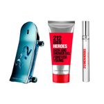Kit-Perfume-Carolina-Herrera-212-Heroes-Masculino-Eau-de-Toilette-90-ml---Gel-de-Banho-100-ml---Miniatura-10-ml-Produtos