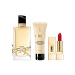 Kit-Perfume-Yves-Saint-Laurent-Libre-Feminino-Eau-de-Parfum-90-ml---Locao-Corporal-50-ml---Batom-14-g-Produtos