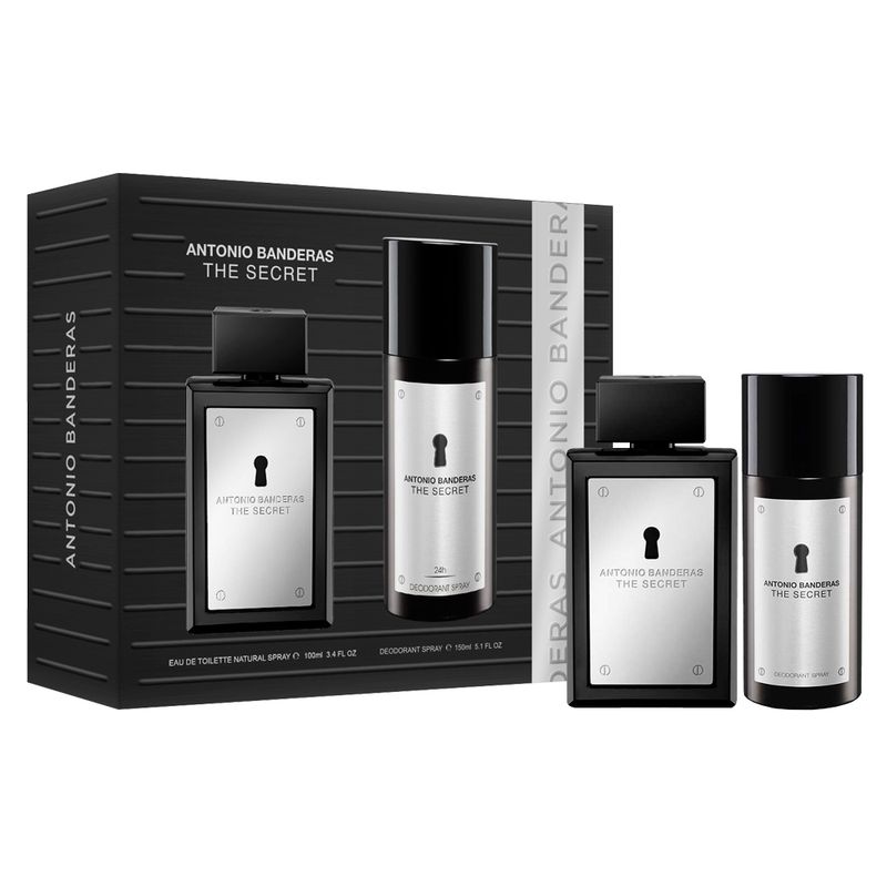 Kit-Perfume-Antonio-Banderas-The-Secret-Masculino-Eau-de-Toilette-100-ml---Desodorante-150-ml-Vitrine