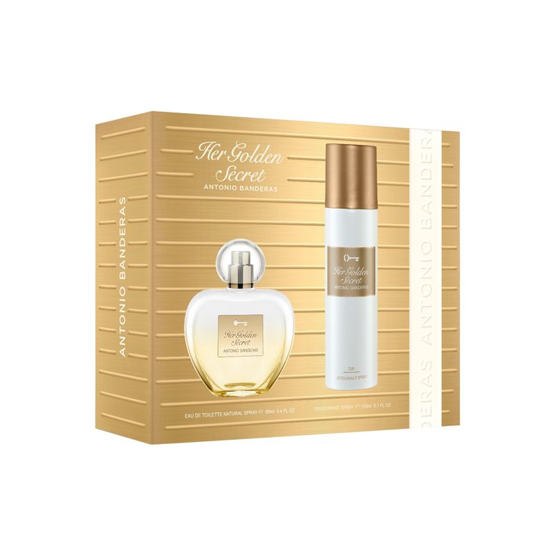 Kit-Perfume-Antonio-Banderas-Her-Golden-Secret-Feminino-Eau-de-Toilette-80-ml---Desodorante-150-ml-Vitrine