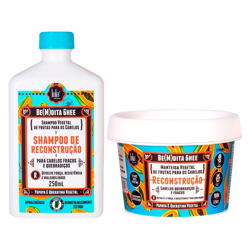 Kit-Lola-Cosmetics-Reconstrucao---Shampoo-Lola-Cosmetics-Be-m-dita-Ghee-250-ml---Mascara-de-Reconstrucao-Lola-Cosmetics-Lola-Cosmetics-Be-m-dita-Ghee-100-g-Vitrine