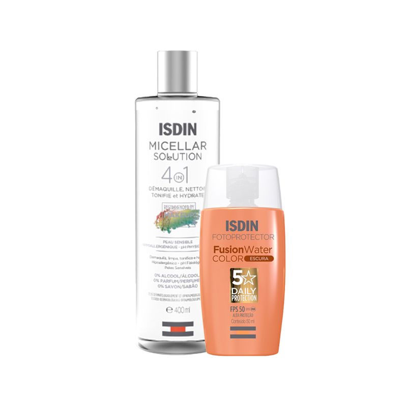 kit-isdin-solution-agua-micelar-facial-4-em-1-400ml-fusion-water-5-stars-color-prot-sol-facial-fps50-escura-50ml-Vitrine