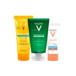 Kit-Vichy---Gel-Facial-de-Limpeza-Profunda-150-g---Protetor-Solar-Facial-FPS-50-Cor-4.0-30-g---Protetor-Solar-Corporal-FPS-70-200-ml-Vitrine