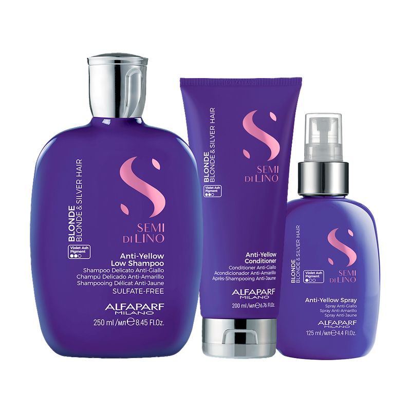 Kit-Alfaparf-Milano-Semi-Di-Lino-Blonde-Anti-Yellow---Shampoo-250-ml---Condicionador--200-ml---Leave-in-125-ml-Vitrine