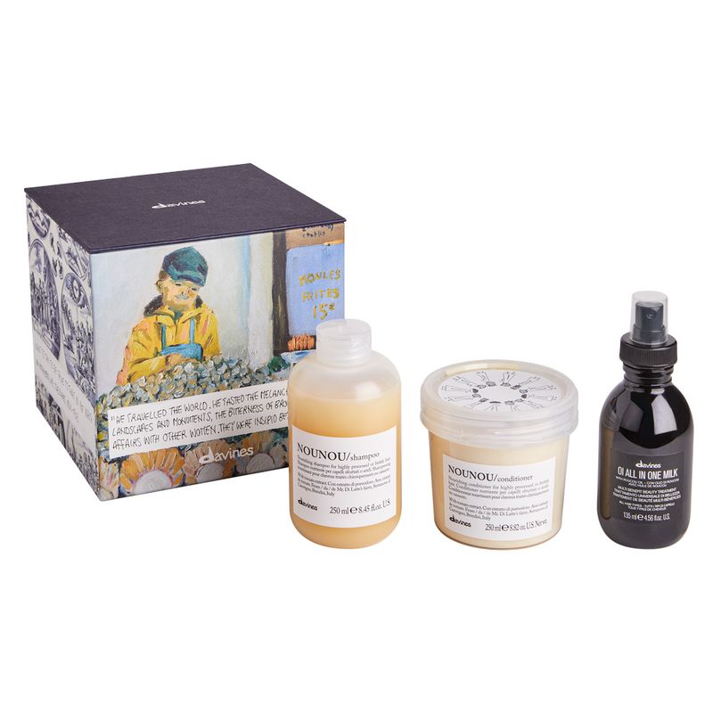 Kit-Davines-Nounou---Shampoo-250-ml---Condicionador-250-ml---Leave-in-Multibeneficios-Davines-OI-All-In-One-135-ml-Vitrine