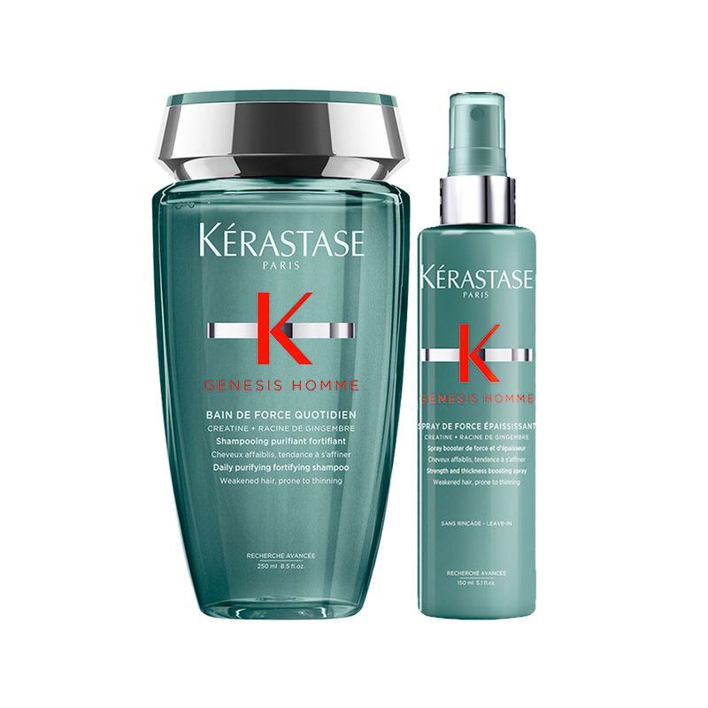 Kit-Kerastase-Genesis-Homme-–-Shampoo-Quotidien-250-ml---Spray-150-ml-Vitrine