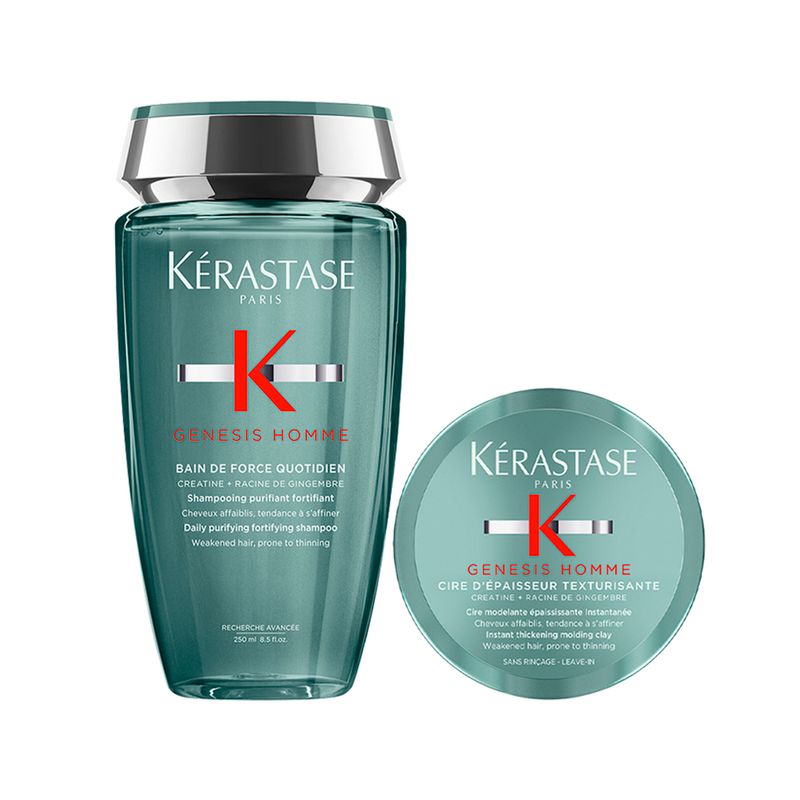 Kit-Kerastase-Genesis-Homme-–-Shampoo-Quotidien-250-ml---Pasta-Modeladora-75-ml-Vitrine