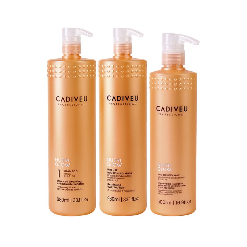 Kit-Cadiveu-Nutri-Glow---Shampoo-1000-ml---Mascara-de-Nutricao-980-ml---Cera-de-Nutricao-500-ml-Vitrine