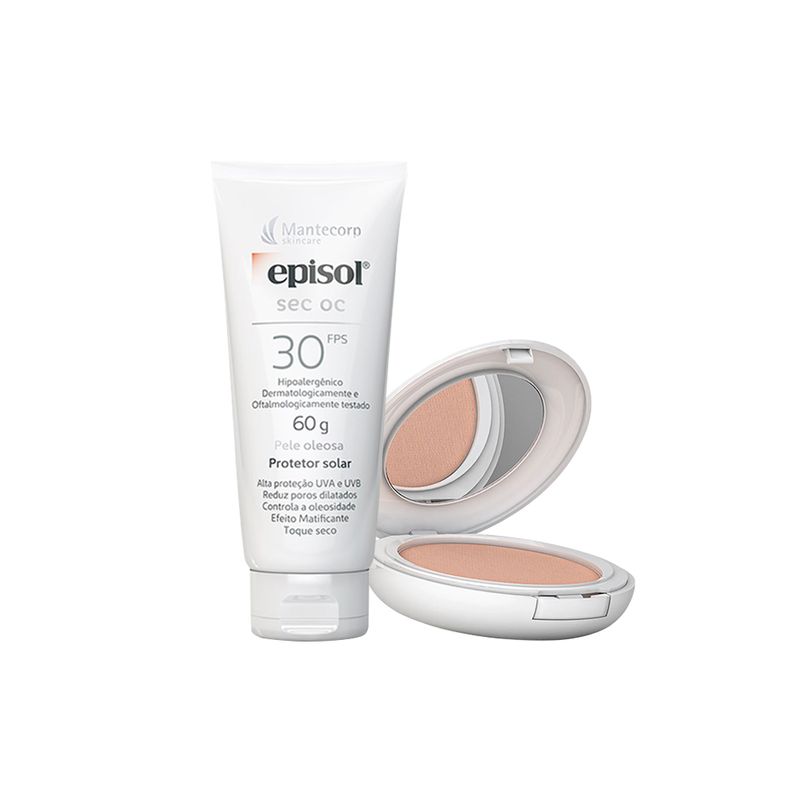 Kit-Cuidado-da-Pele-Mantecorp---Protetor-Solar-Facial-FPS-30-60-g---Protetor-Solar-em-Po-Facial-FPS-50-Extra-Clara-10-g-Vitrine