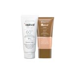 Kit-Cuidado-da-Pele-Mantecorp---Protetor-Solar-Facial-FPS-60-60-g---Protetor-Solar-Facial-FPS-30-Clara-40-g-Vitrine
