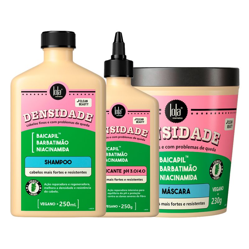 Kit-Lola-Cosmetics-Reparacao-Densidade---Shampoo-250-ml---Mascara-de-Reconstrucao-230-g---Acidificante-Capilar-250-g-Vitrine