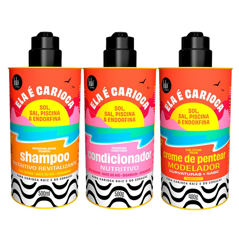 Kit-Lola-Ela-E-Carioca---Shampoo-500-Ml---Condicionador-500-G---Creme-De-Pentear-Lola-Cosmectics-4abc-480-G-Vitrine