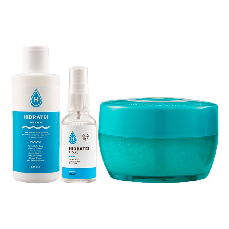 Kit-Hidratei---Shampoo-Hidratei-60-ml---Proteina-Hidratei-SHRP-50-g---Leave-in-Hidratei-SOS-30-ml-Vitrine