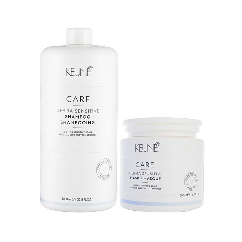 Kit-Capilar-Keune-Derma-Sensitive---Shampoo-1000-ml---Mascara-de-Hidratacao-500-ml-Vitrine
