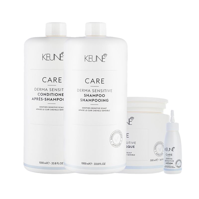 Kit-Capilar-Keune-Derma-Sensitive---Shampoo-1000-ml---Condicionador-1000-ml---Mascara-de-Hidratacao-500-ml---Lotion-75-ml-Vitrine