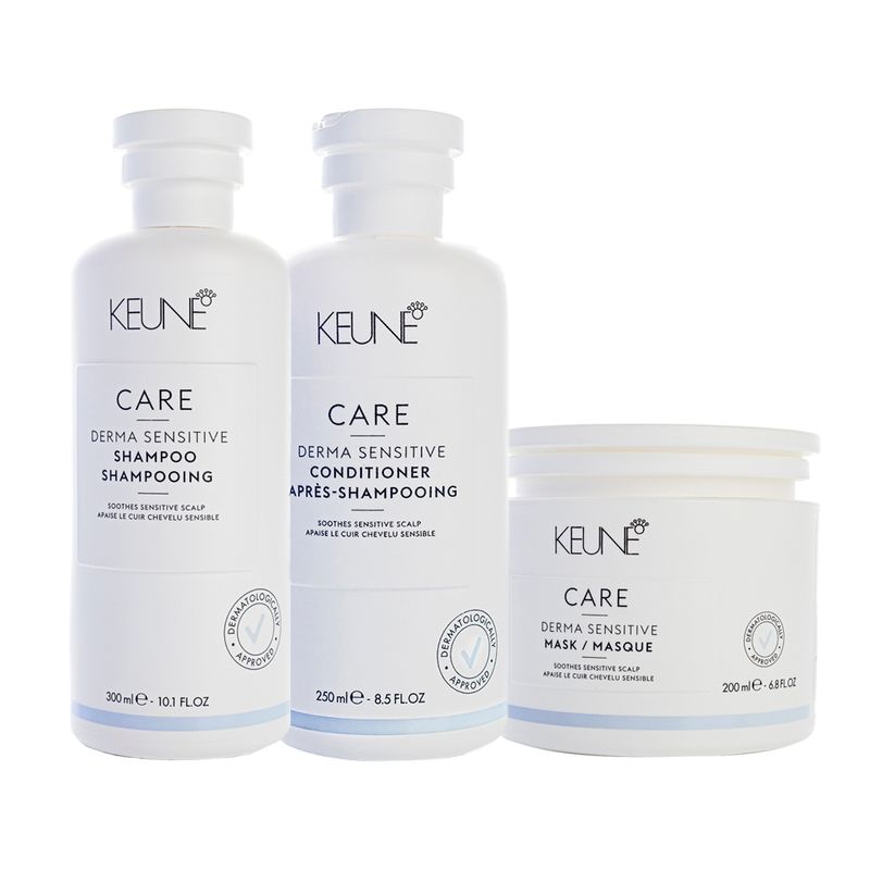 Kit-Capilar-Keune-Derma-Sensitive---Shampoo-300-ml---Condicionador-250-ml---Mascara-de-Hidratacao-200-ml-Vitrine