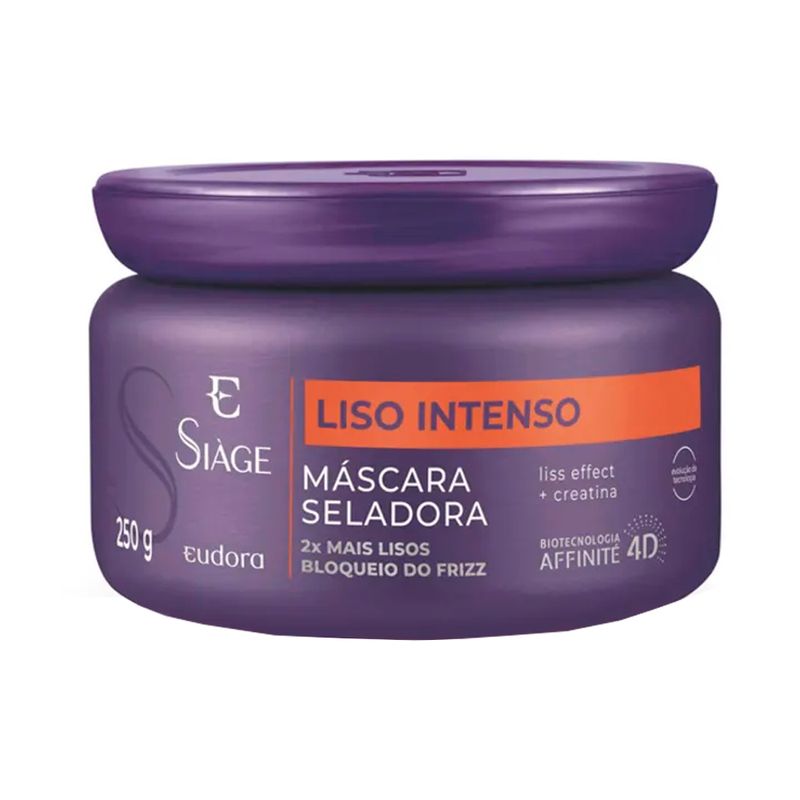 Kit-Eudora-Siage-Liso-Intenso-4D---Shampoo-250-ml---Mascara-Antifrizz-250-g-Frasco-Mascara