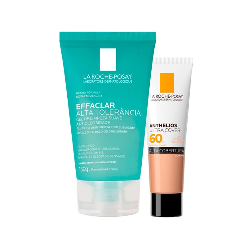 Kit-Cuidado-Facial-La-Roche-Posay---Gel-Facial-de-Limpeza-150-g---Protetor-Solar-Facial-FPS-60-Ultra-Cover-3.0-30-g-Prateleira