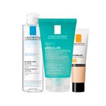 Kit-Cuidado-Facial-La-Roche-Posay---Agua-Micelar-Facial-200-ml---Gel-Facial-de-Limpeza-150-g---Protetor-Solar-Facial-FPS-60-Ultra-Cover-2.0-30-g-Prateleira