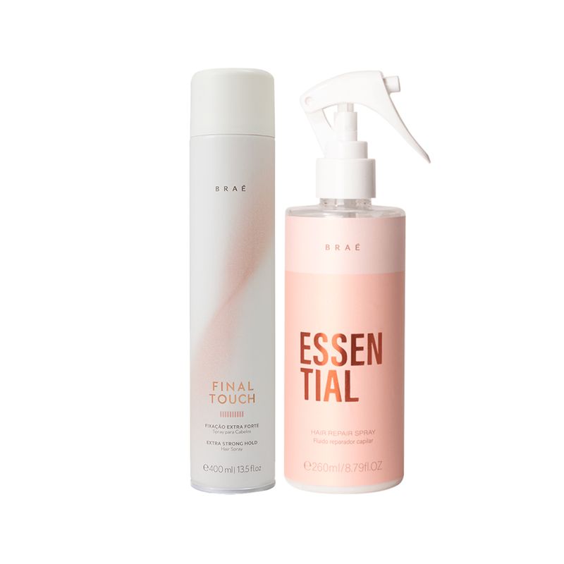 Kit-Brae---Spray-Fixador-Extra-Forte-Final-Touch-400-ml---Fluido-Finalizador-Brae-Essential-260-ml-Vitrine