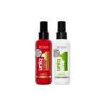 Kit-Capilar-Revlon---Leave-in-Revlon-Professional-All-in-One-Hair-Tratament-150-ml---Leave-in-Revlon-Professional-Uniq-One-Green-Tea-Hair-Tratament-150-ml-Vitrine