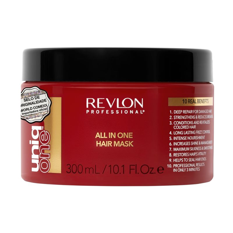 Kit-Capilar-Revlon-Uniq-One--All-in-One---Shampoo--490-ml---Mascara-300-ml-Frasco-Mascara