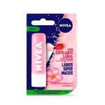 Esfoliante-Labial-em-Bala-Nivea-Scrub-Rosa-Mosqueta-48-g-Caixa-e-Produto