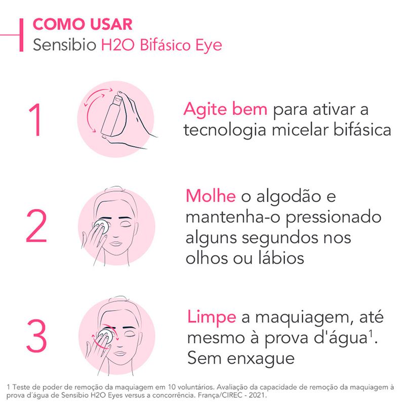 Demaquilante-Bifasico-Bioderma-Sensibio-H2O-Eye-125-ml-Modo-de-Uso