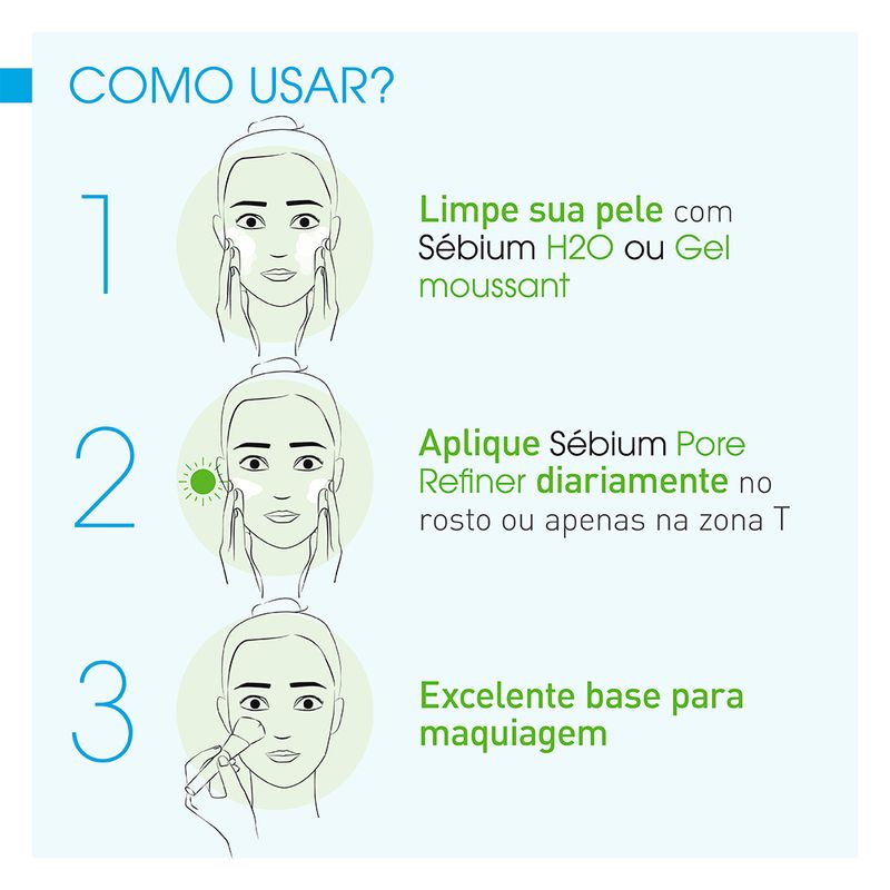 Serum-Facial-Redutor-de-Poros-Acido-Agarico-Bioderma-Sebium-Pore-Refiner-30-ml-Modo-de-Uso